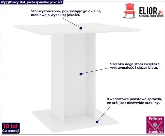 Biały stół z płyty meblowej Nivis 3X