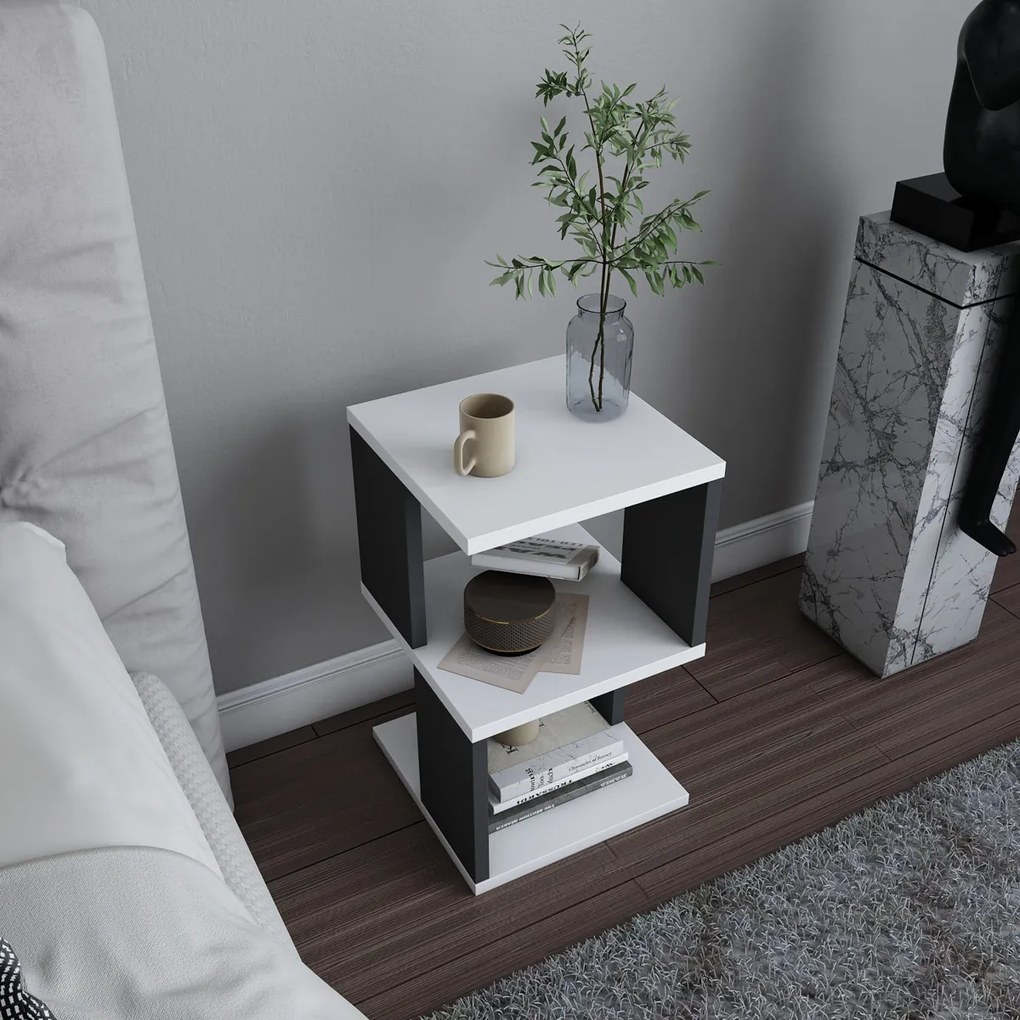Stolik nocny Carter White Anthracite