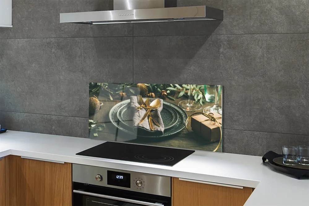 Panel szklany do Kuchni Wigilijne Nakrycie Stołu