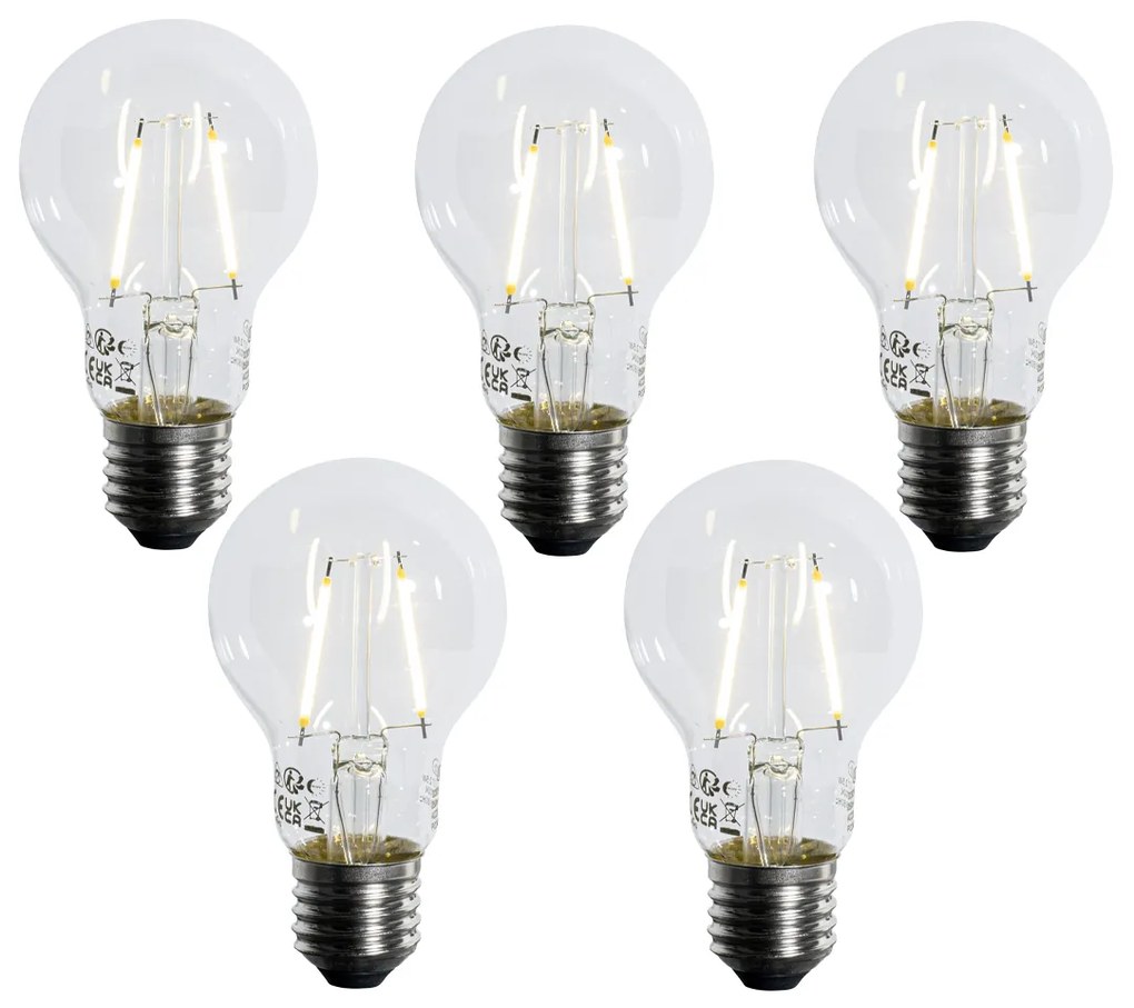 Zestaw 5 żarówek LED E27 A60 z czujnikiem zmierzchu 2,5W 250 lm 2700K
