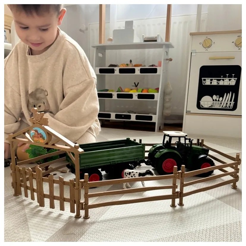 Woopie zestaw mini farma traktor zwierzęta osada farma rolnik narzędzia