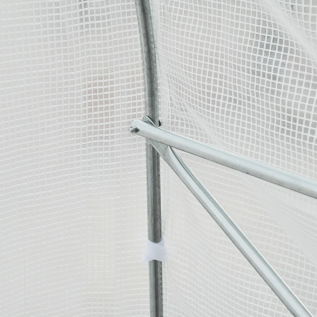 Outsunny szklarnia foliowa przestronna 445x200x200cm biała stabilna konstrukcja do uprawy roślin | Aosom PL