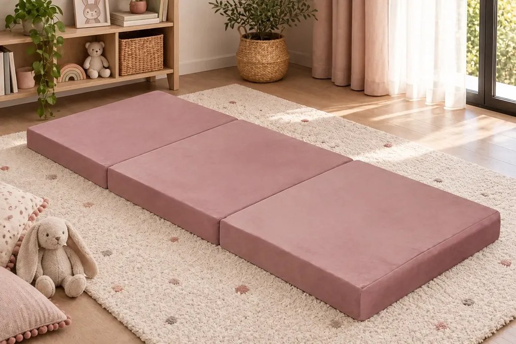 Materac 180/60 + Torba składany turystyczny tkanina Welur : Kolor tkaniny - VELVET - MG58, Rozmiar - 180/60/6, Typ tkaniny - Velvet
