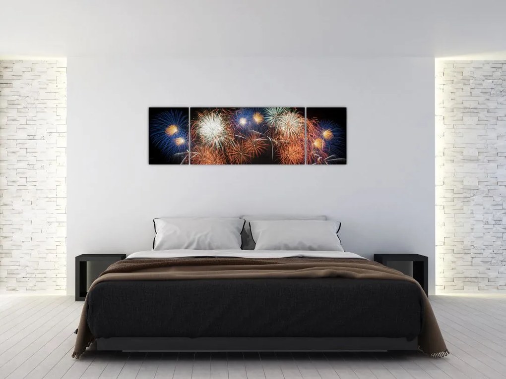 Obraz fajerwerków (170x50 cm)