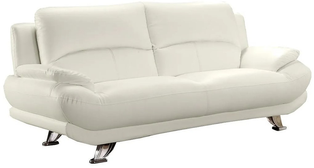 Kanapa 3-osobowa z ekoskóry MUSKO - Kość słoniowa