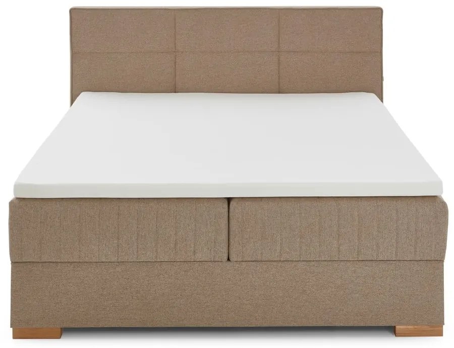 Beżowe łóżko boxspring ze schowkiem 160x200 cm Tambo – Meise Möbel