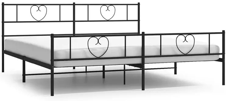 Czarne metalowe łóżko małżeńskie 200x200cm P4-R97