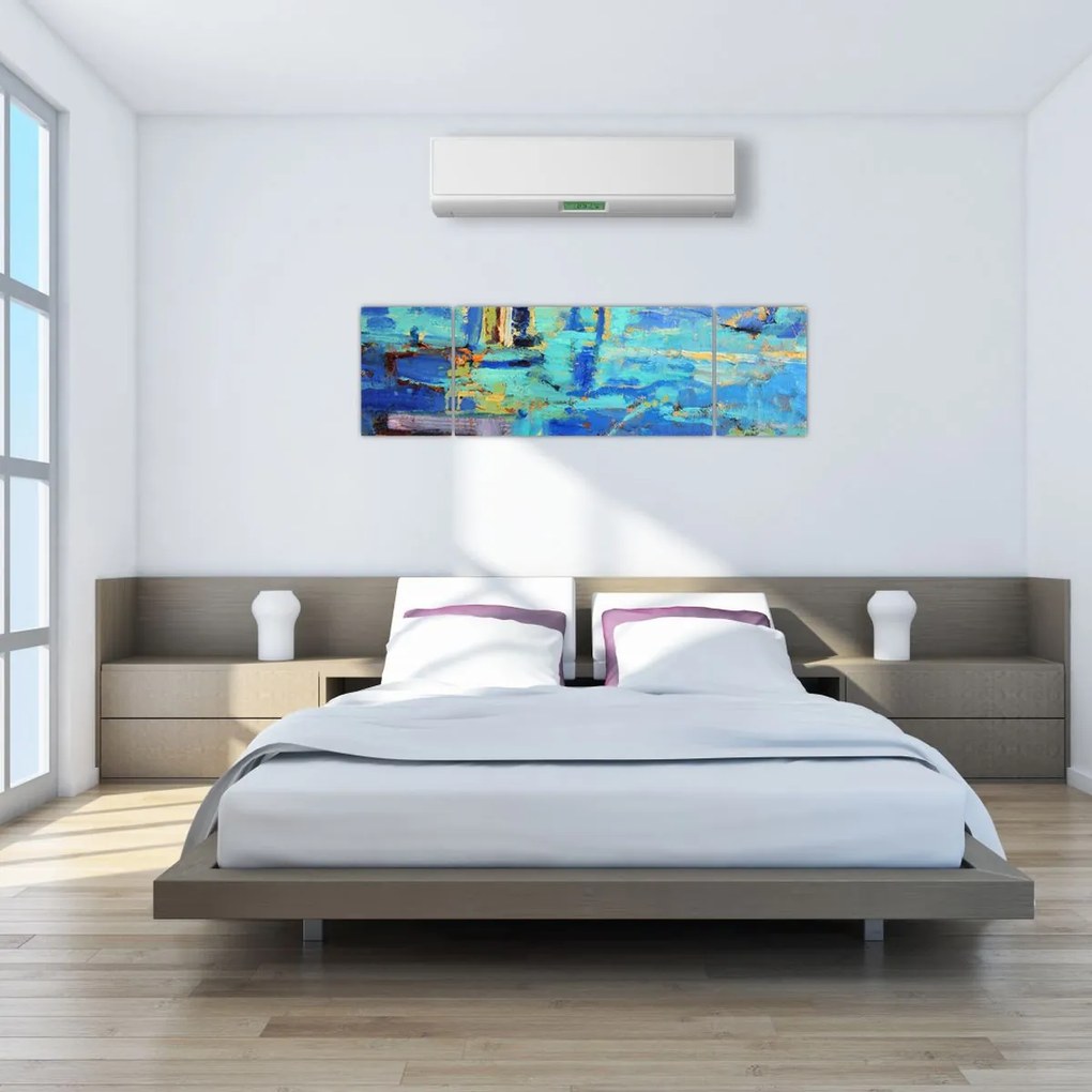 Obraz - Abstrakcyjny obraz olejny (170x50 cm)