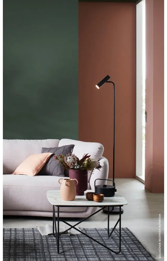 Czarna lampa stojąca LED ze ściemniaczem (wysokość 154 cm) Stina – Fischer & Honsel