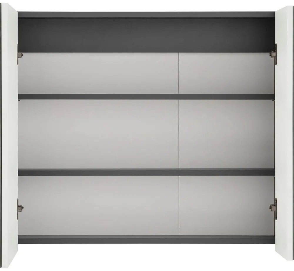 Szara ścienna szafka łazienkowa z lustrem Støraa Wisla, 80x70 cm