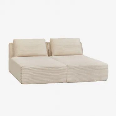 Sofa Modułowy Z Szezlongiem 2-częściowy Z Weluru Pakowany Próżniowo Temple Sztruksu Beżowy Len - Sklum