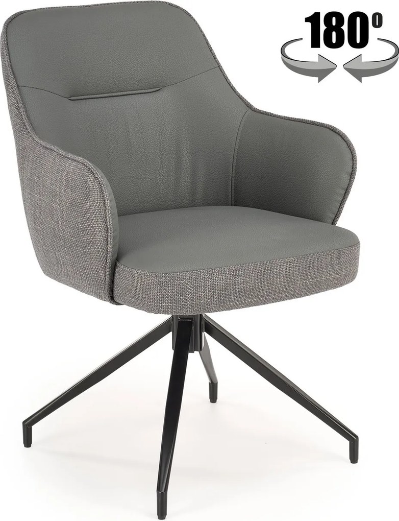 Obrotowe krzesło do jadalni z podłokietnikami K527 Halmar