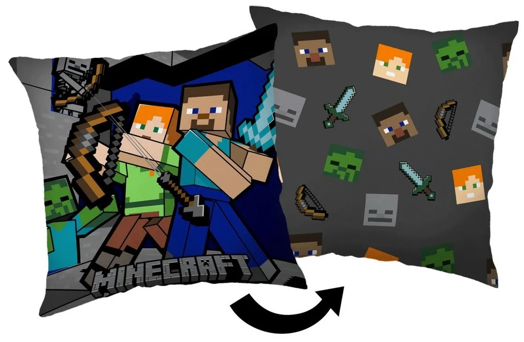 Poduszka Minecraft Survival Mode, 40 x 40 cm