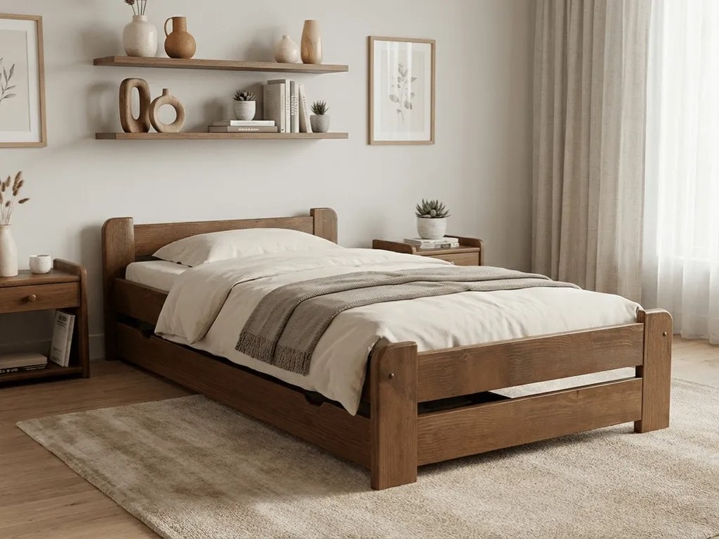 Łóżko Emily 80 x 200 cm, dąb Stelaż: Ze stelażem listwowym rolowanym, Materac: Materac Sommera