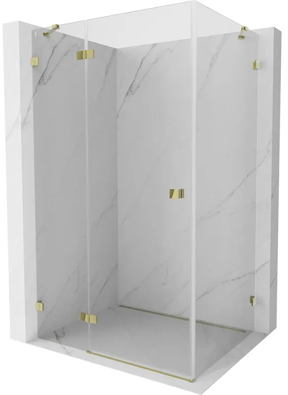 Mexen Lunar kabina prysznicowa uchylna lewa 85 x 80 cm, transparent, złota - 834-085-080-50-00-L