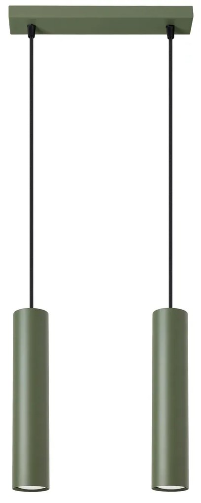 Lampa wisząca LAGOS 2 zielona oliwka SOLLUX LIGHTING