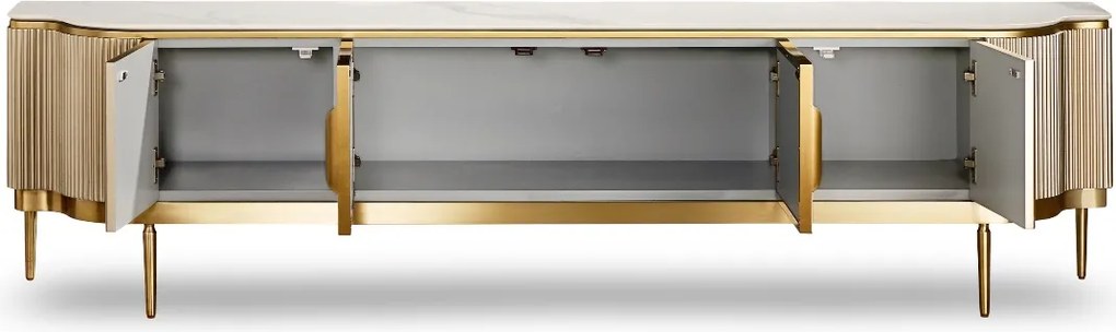Szafka RTV glamour Stilig ST905 w kolorze szampańskiego złota