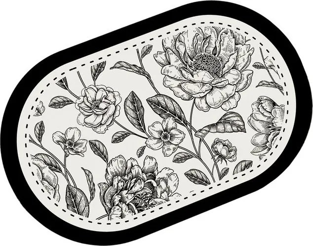 Czarno-biały dywanik łazienkowy 60x100 cm Rasse – Foutastic