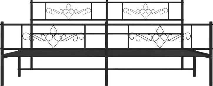 Czarne metalowe łóżko małżeńskie 200x200 cm M0-S07