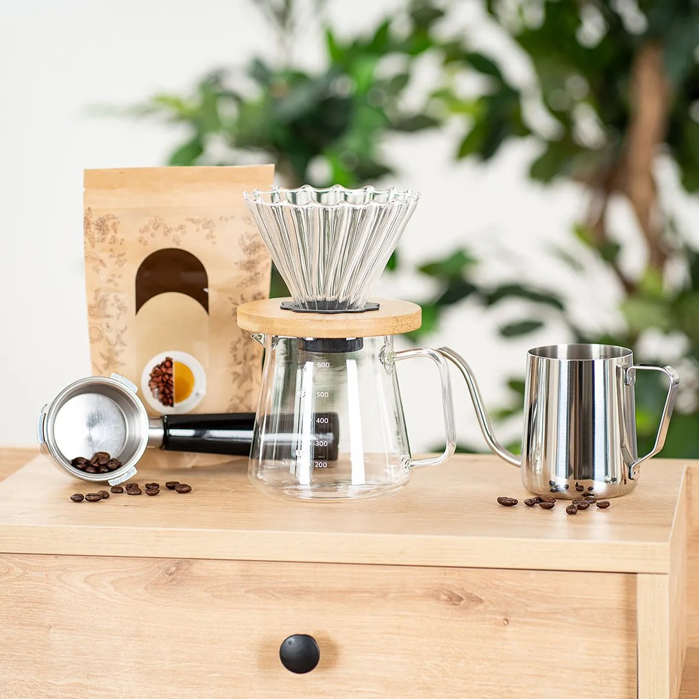 4Home Zestaw do parzenia kawy przelewowej Dripper, 600 ml