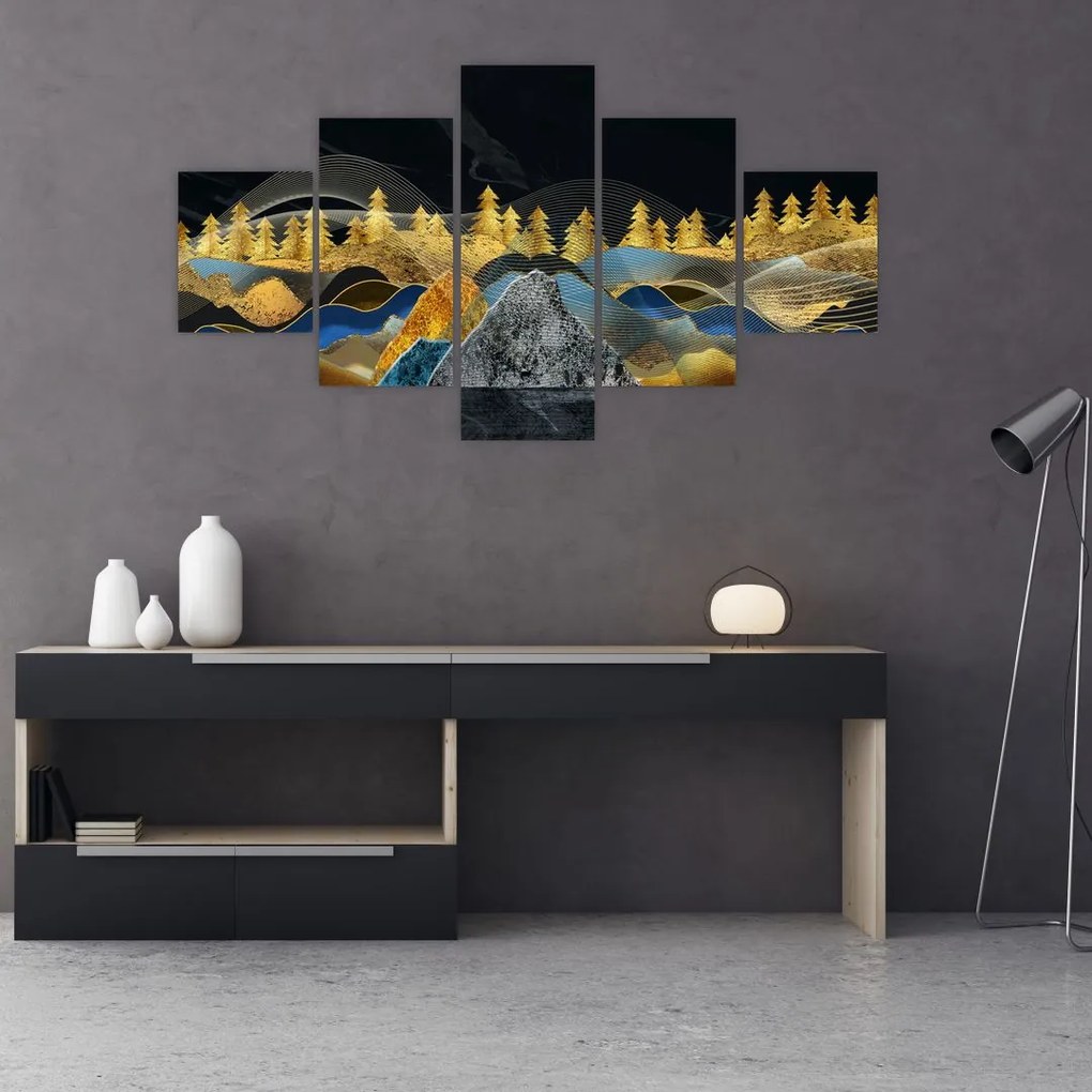 Obraz - Złote Góry (125x70 cm)