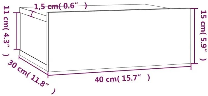 Skandynawska wisząca szafka nocna z szufladą brązowy dąb M5-Z42