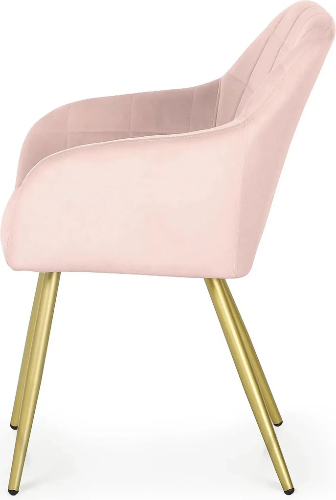 Zestaw 6 różowych krzeseł welurowych w stylu glamour Z3-T59