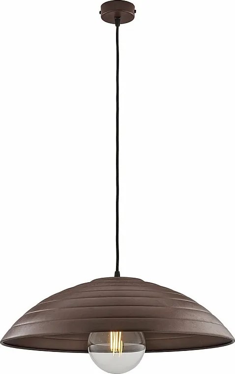 Sender lampa wisząca Ø50 cm, czarne żelazo, efekt rdzy, regulowany kabel