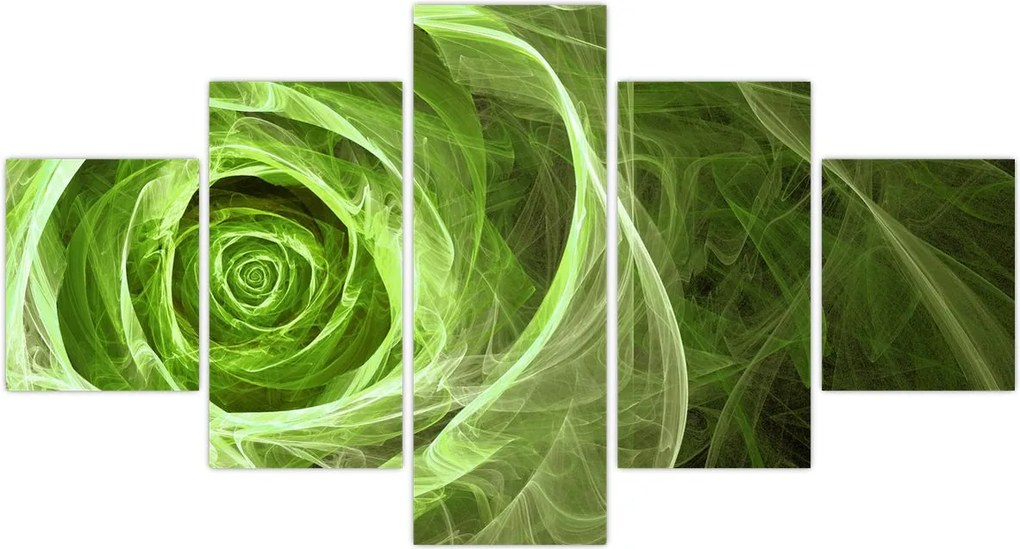 Obraz - Abstrakcyjny zielony róż (125x70 cm)