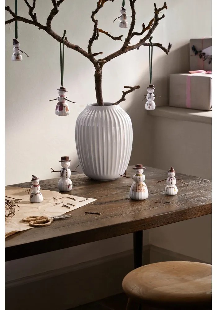 Porcelanowa ręcznie malowana ozdoba świąteczna ø 4 cm Hammershøi Snowman – Kähler Design
