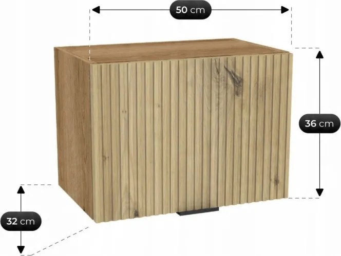 Zestaw Mebli Kuchennych MODERN 170 cm Dąb Artisan/Biały Połysk Ryflowany Nowoczesny