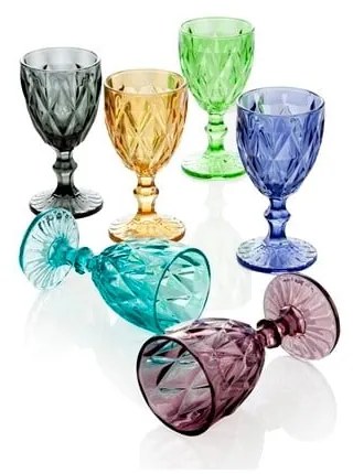 Zestaw 6 kieliszków Brandani Diamante Goblet, 250 ml