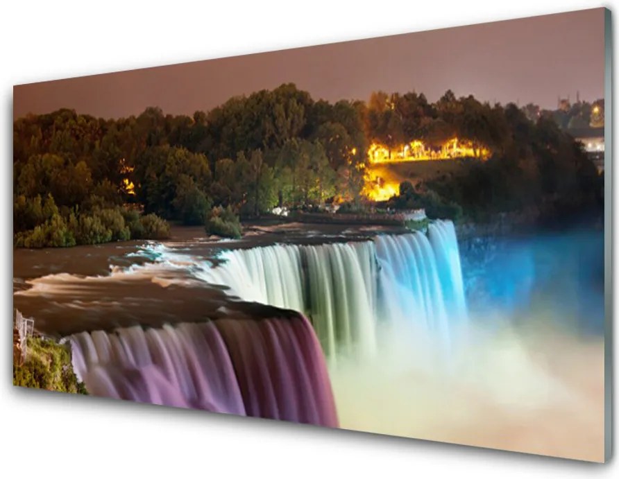 Panel Szklany do Kuchni Leśna Kaskada Wodna