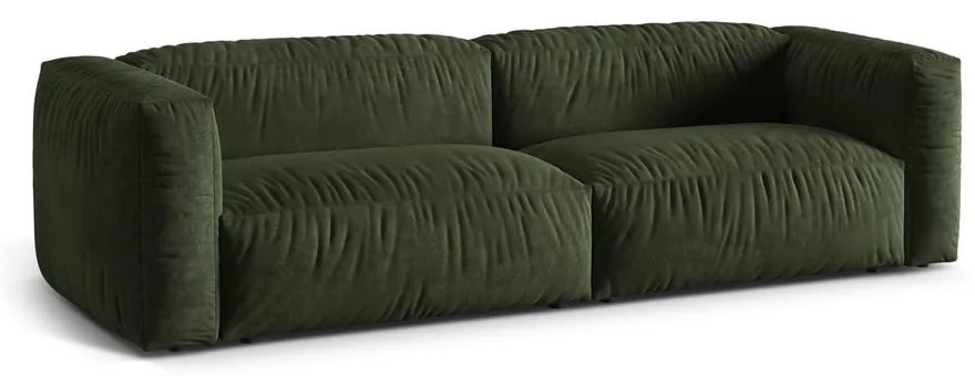 Zielona aksamitna sofa modułowa 240 cm Martina – Micadoni