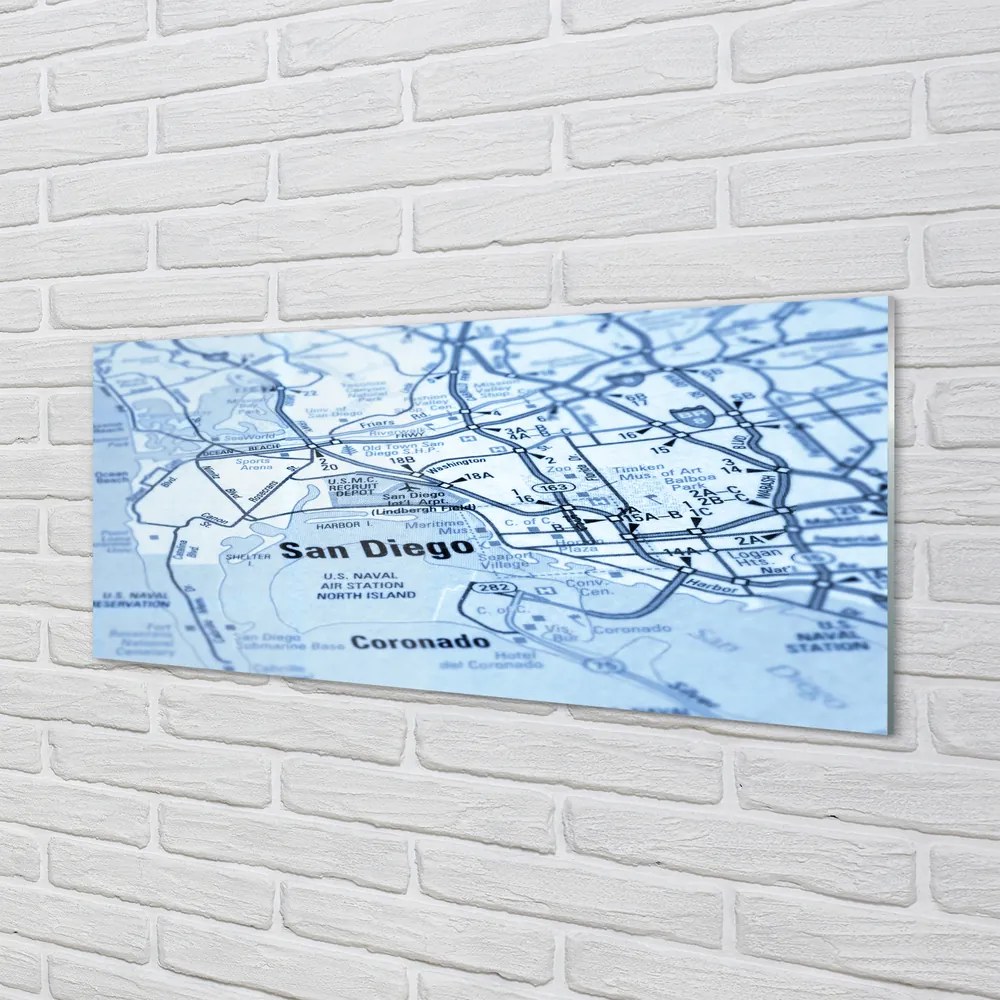 Szklany Panel Szczegółowa Mapa Metropolii