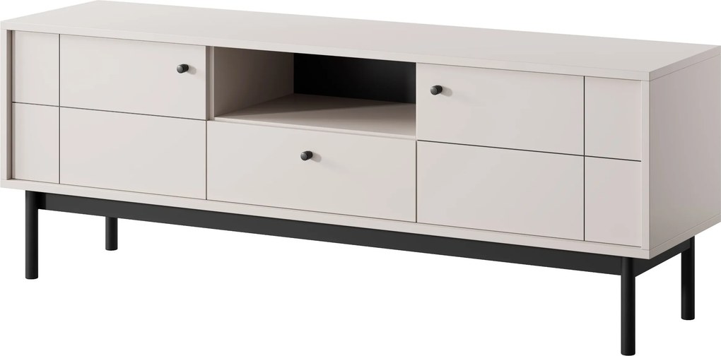 Szafka RTV stojąca GIAPPONESE 153,5 cm do Salonu pod Telewizor 1 Szuflada - Kaszmir
