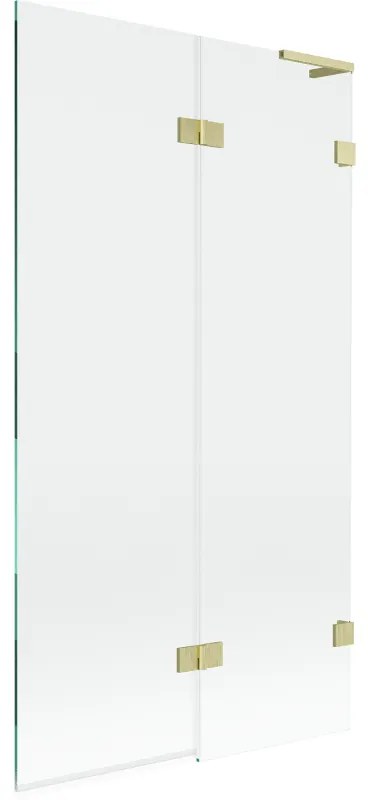Mexen Lunar L parawan nawannowy 2-skrzydłowy prawy 100 x 150 cm, transparent, złoty szczotkowany - 897L-100-100-55-00-P