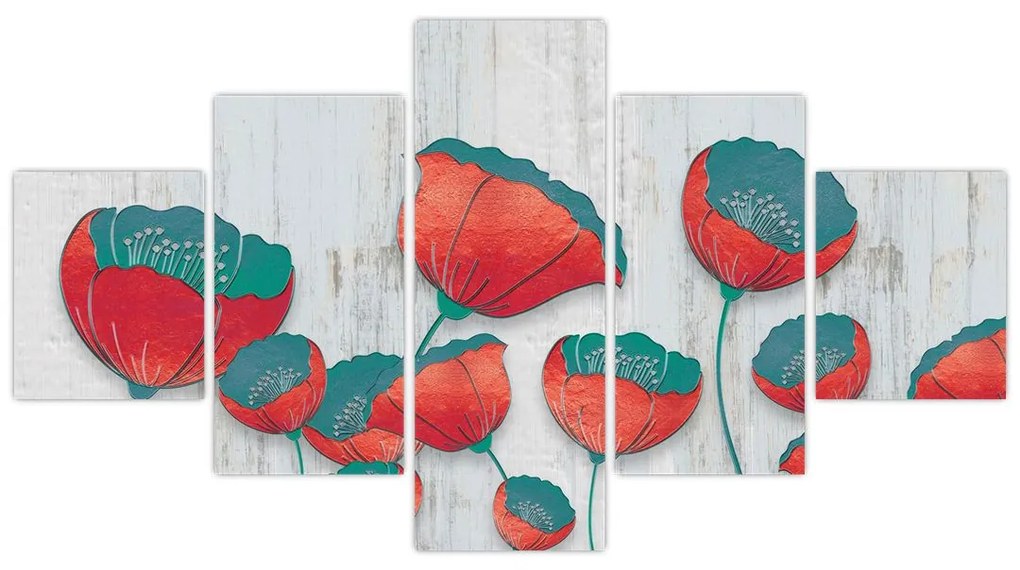 Obraz - Maki - nafta (125x70 cm)