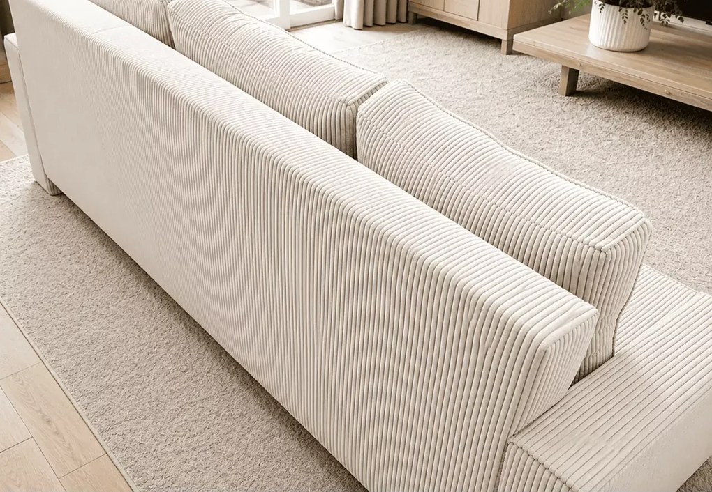 Kanapa Mirea – rozkładana sofa 3-osobowa z funkcją spania i pojemnikiem na pościel 196×145 cm