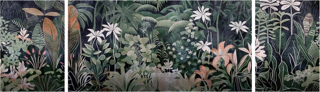 Obraz - Malowany wzór dżungli (170x50 cm)