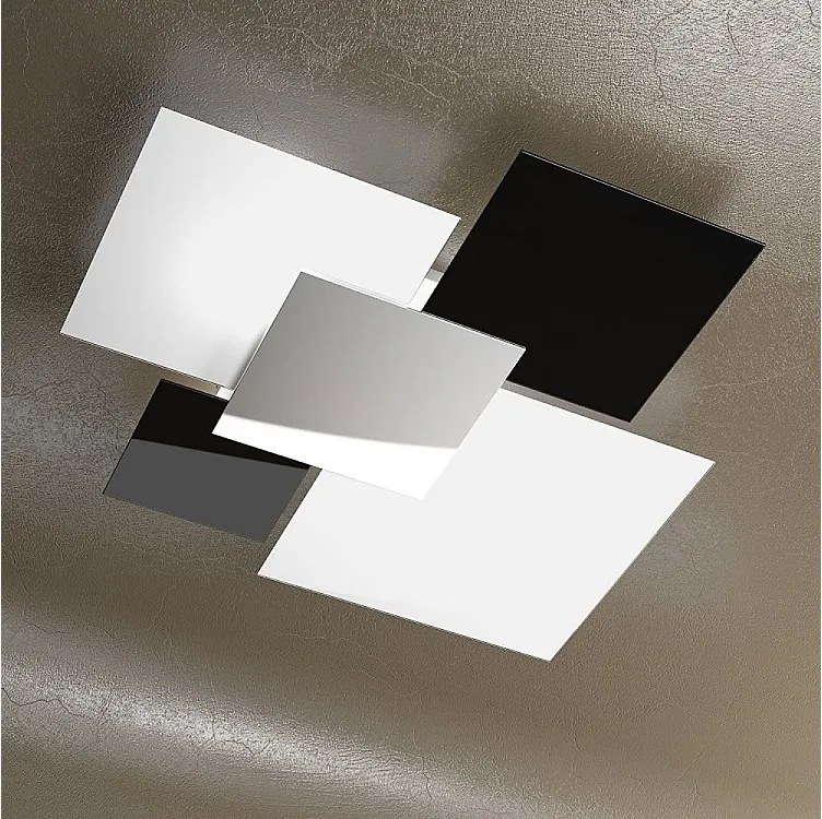 Nowoczesna lampa sufitowa 1088/90-NE Czarno-białe szkło 4xE27