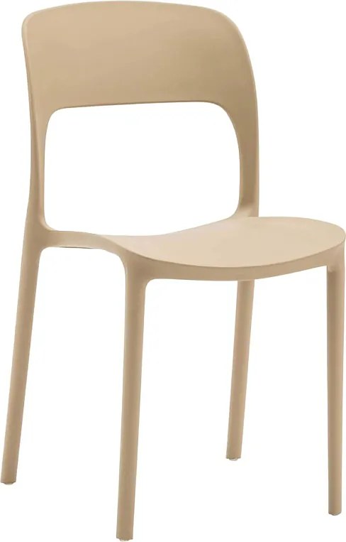 Zestaw 4 krzeseł z polipropylenu w kolorze gołębiej szarości - FUERTEVENTURA