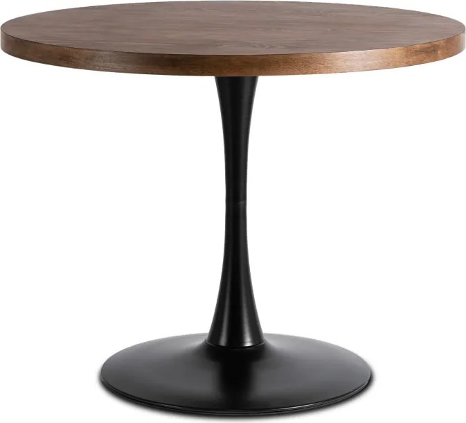 Stół Okrągły LINO 100 cm Dąb Rustykalny/Czarny Nowoczesny Loft