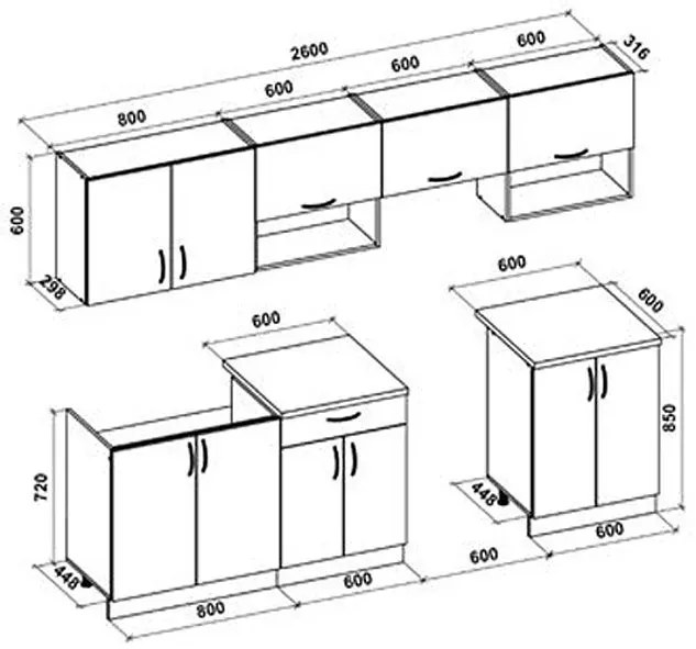Zestaw mebli kuchennych - biały połysk + dąb sonoma 45x12x4 Z4-B65