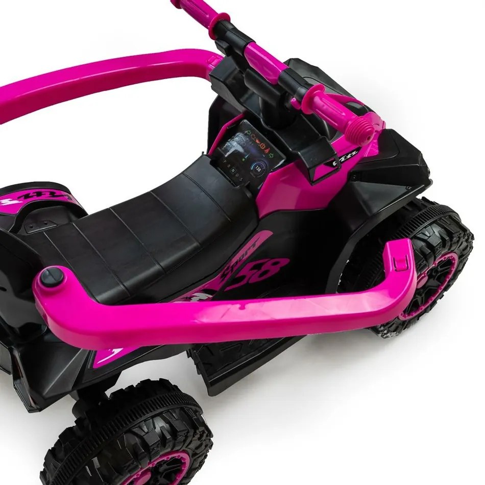 Leżaczek Baby Mix Mega z prowadnicą, różowy