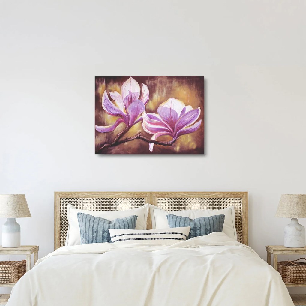 Obraz na szkle - Kwiaty magnolii (70x50 cm)