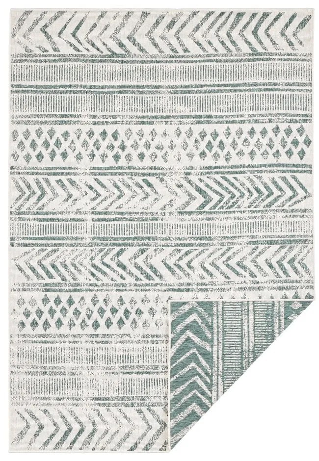 Zielono-kremowy dywan odpowiedni na zewnątrz NORTHRUGS Biri, 120x170 cm