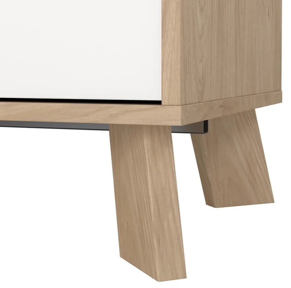 Biało-naturalna komoda w dekorze dębu 147x73x39 cm Ikast – Tvilum