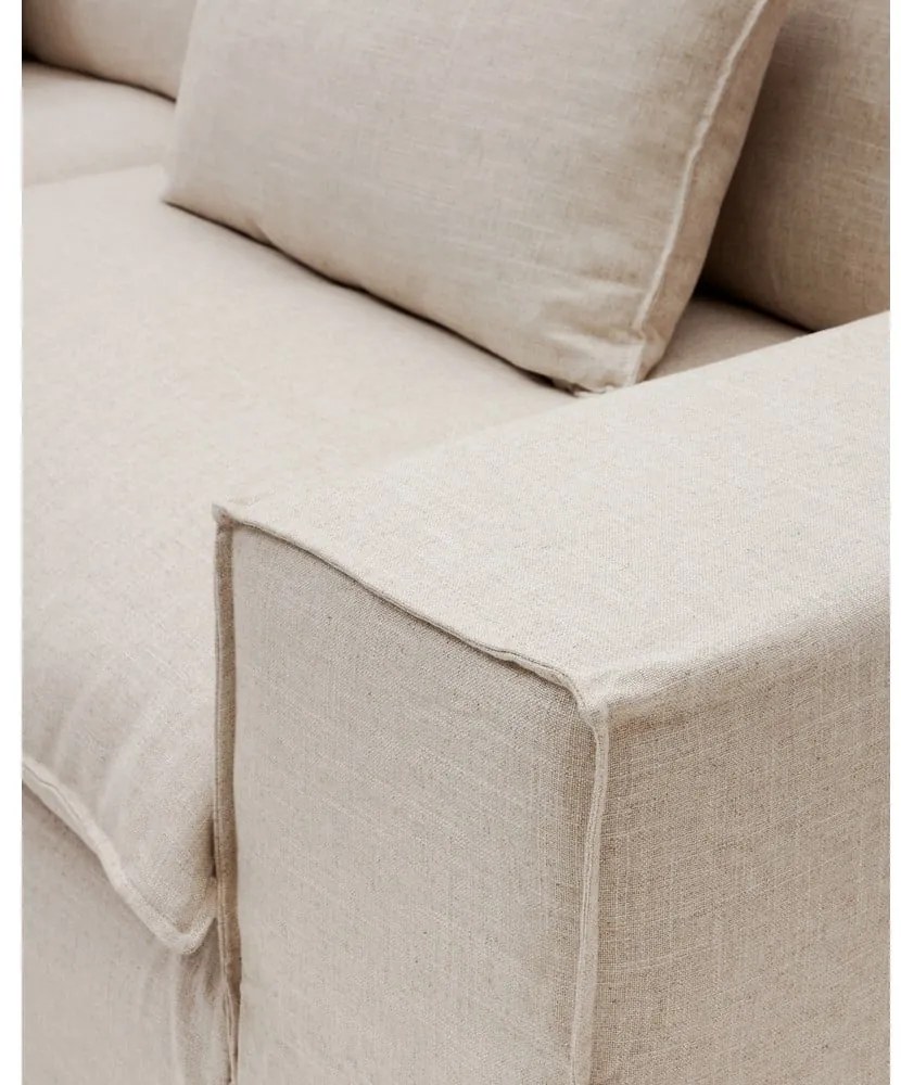Beżowa lniana sofa 280 cm Anarela – Kave Home