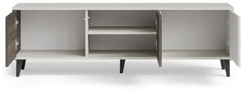 Szafka RTV RANDOM 2 150cm orzech/kaszmirowa HALMAR
